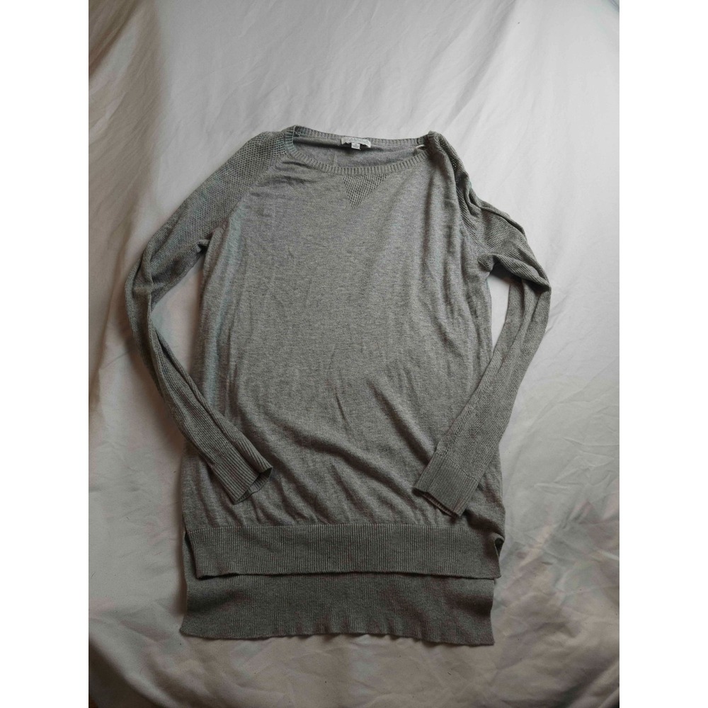 Joseph A Tunic Sweater Womens M Gray Minimalist Quiet Luxury Coastal Grandmacore